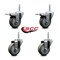 Service Caster 35 Inch Gray Polyurethane Swivel 34 Inch Threaded Stem Caster Set 2 Total Lock Brakes SCC-TSTTL20S3514-PPUB-34212-2-S-2 - alternate 5